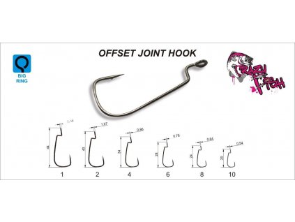 24579 2 hacek crazy fish offset joint hook vel 4 10ks