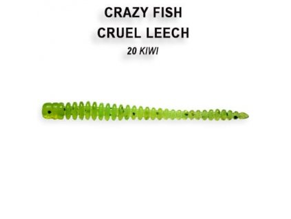 Gumová nástraha Crazy Fish Cruel Leech 5,5cm 20 Kiwi (8ks)