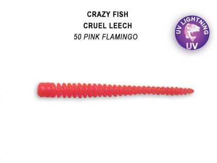 Gumová nástraha Crazy Fish Cruel Leech 5,5cm 50 Pink Flamingo (8ks)