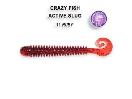 Gumová nástraha Crazy Fish Active Slug 7,1cm 1 Ruby (8ks)