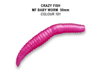 Gumová nástraha Crazy Fish Trout Baby Worm MF Floating 50mm 101 - Sýr (8ks)