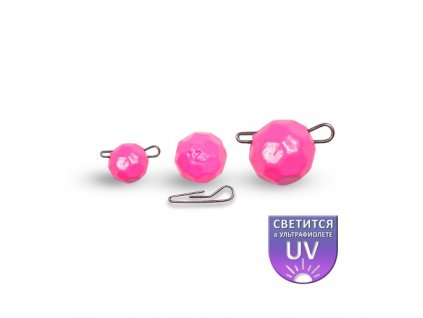 Olověná zátěž Dnipro Lead Fishball Pink Luminescent 6g (1ks)