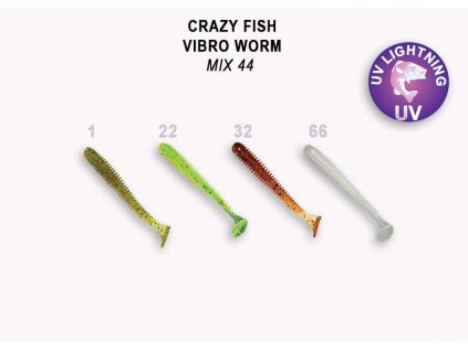 9635 vibro worm 5 cm color mix 44