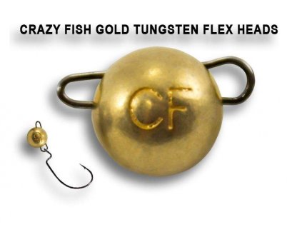 Wolframová čeburaška Crazy Fish Tungsten Flex Head 2g (4ks) Gold