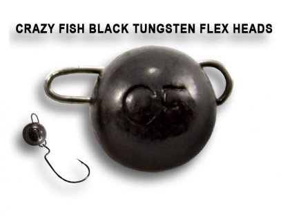 Wolframová čeburaška Crazy Fish Tungsten Flex Head 7g (2ks) Black