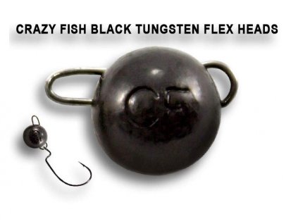 Wolframová čeburaška Crazy Fish Tungsten Flex Head 1g (6ks) Black