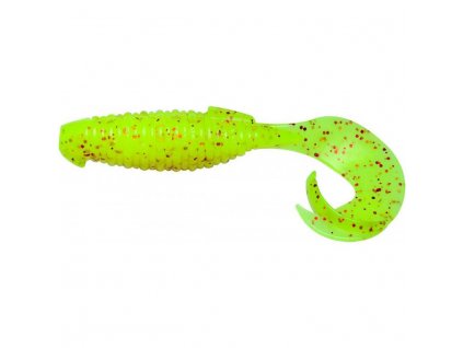 Gumová nástraha Keitech Flapper Grub 4" 10cm Chartreuse Red Flake (7ks)