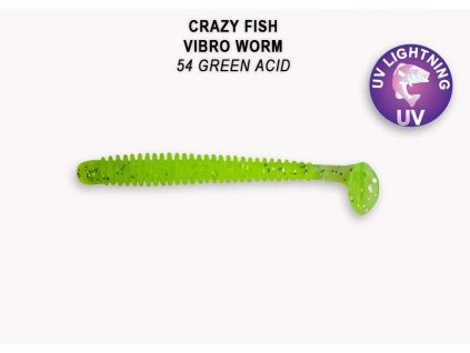3925 vibro worm 5cm barva 54 green acid