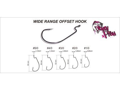 Háček Crazy Fish Wide Range Offset Hook Vel.1/0 (8ks)