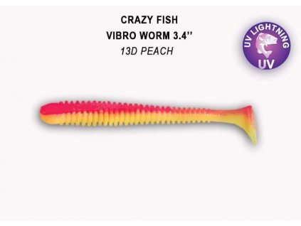 7721 vibro worm 85 cm barva 13d peach floating
