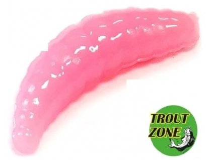 Gumová nástraha Trout Zone Maggot 1,3" pink 12ks