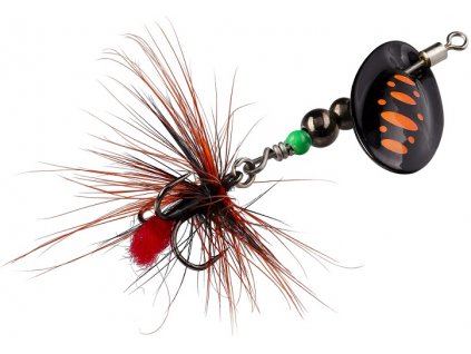 Rotační třpytka Gunki Dots Fly 0H Full Black-Orange 2,25g