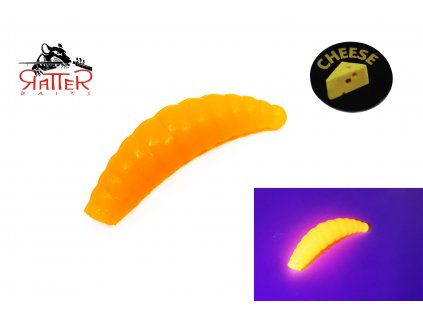 Gumová nástraha Ratterbaits Trout Maggot 33mm Orange Gold Glow Cheese (12ks)