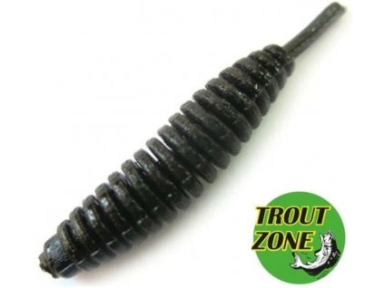 Gumová nástraha Trout Zone Ribber Pupa 1,8" 4,6cm black 10ks