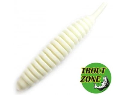 Gumová nástraha Trout Zone Ribber Pupa 1,8" 4,6cm white 10ks