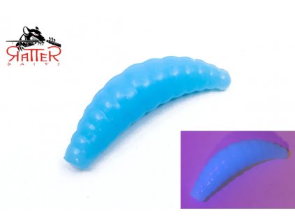 Gumová nástraha Ratterbaits Trout Maggot 1.6'' 40mm Blue Glow Cheese (10ks)