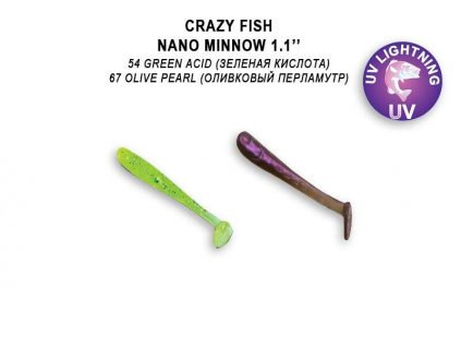 Nano Minnow 1,1&quot; 2,7cm color 54/67 příchuť česnek