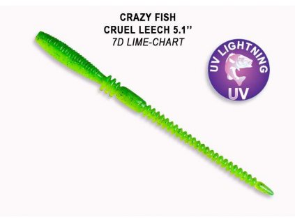 Cruel Leech 130 mm 7D lime chart balení 6ks