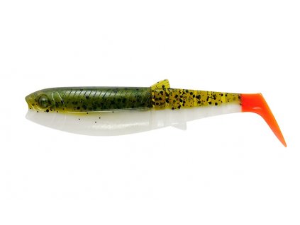 savage gear gumova nastraha cannibal shad olive hot orange