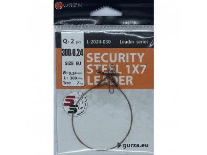 SECURITY STEEL 1x7 LEADER 300мм/0,24Ø (Test 7kg) 2ks