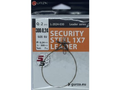 SECURITY STEEL 1x7 LEADER 250мм/0,21Ø (Test 5kg) 2ks