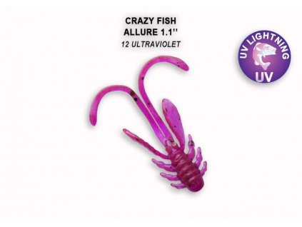 Gumová nástraha Crazy Fish Allure 2,7 cm 12 Ultraviolet (10 ks)