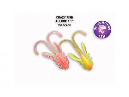 Gumová nástraha Crazy Fish Allure 2,7 cm 13D Peach (10 ks)