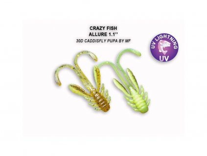 Gumová nástraha Crazy Fish Allure 2,7 cm 30D Caddisfly pupa by MF (10 ks)