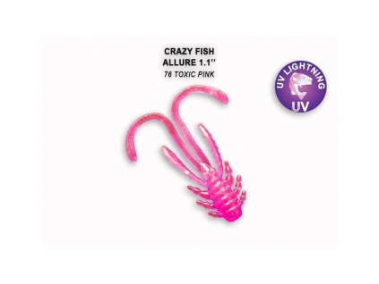 Gumová nástraha Crazy Fish Allure 2,7 cm 76 Toxic pink (10 ks)