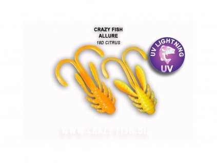 Gumová nástraha Crazy Fish Allure 4 cm 18D Citrus (8 ks)