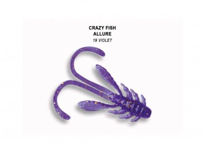 Gumová nástraha Crazy Fish Allure 4 cm 19 Violet (8 ks)