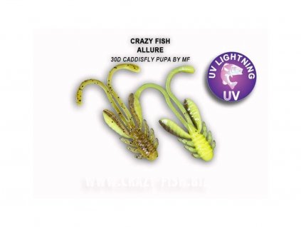 Gumová nástraha Crazy Fish Allure 4 cm 30D Caddisfly pupa by MF (8 ks)