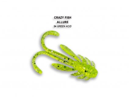Gumová nástraha Crazy Fish Allure 4 cm 54 Green acid (8 ks)