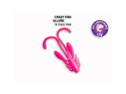 Gumová nástraha Crazy Fish Allure 4 cm 76 Toxic pink (8 ks)
