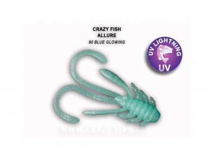 Gumová nástraha Crazy Fish Allure 4 cm 90 Blue glowing (8 ks)