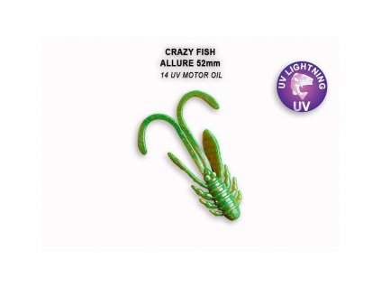 Gumová nástraha Crazy Fish Allure 5,2 cm 14 UV Motor oil (6 ks)