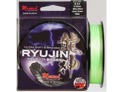 Pletená šňůra Momoi Ryujin Lime Green 0,08mm, 8kg, Zelená 150m