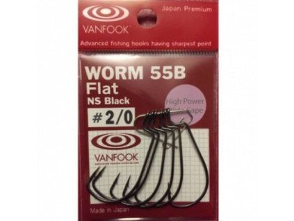 Háček Vanfook Offset Worm 55B Vel.4/0 (4ks)