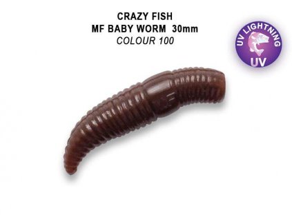 Gumová nástraha Crazy Fish Trout Baby Worm MF Floating 30mm colour 100 Sýr (12ks)