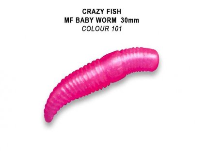 Gumová nástraha Crazy Fish Trout Baby Worm MF Floating 30mm colour - Sýr (12ks)