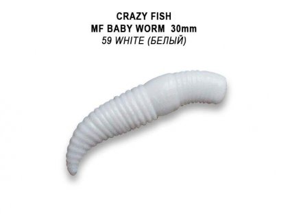 trout baby worm 53 white