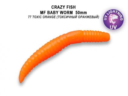 Gumová nástraha Crazy Fish Trout Baby Worm MF Sinking 50mm 77 - Sýr (8ks)