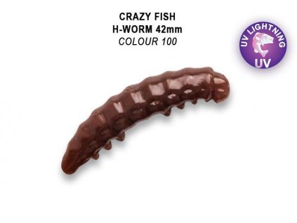 Gumová nástraha Crazy Fish Trout Baby H-Worm MF Floating 42mm 100 -Sýr (10ks)
