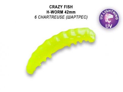 Gumová nástraha Crazy Fish Trout Baby H-Worm MF Floating 42mm 6 - Sýr (10ks)