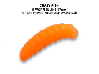 Gumová nástraha Crazy Fish Trout Baby H-Worm MF Floating 17mm 77 Toxic Orange (60ks)
