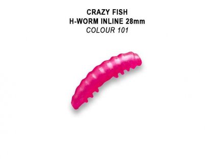 Gumová nástraha Crazy Fish Trout Baby H-Worm Inline MF Floating 28mm colour 101 - Sýr (20ks)