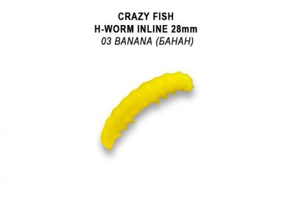 Gumová nástraha Crazy Fish Trout Baby H-Worm MF Floating 28mm 3 - Sýr (20ks)