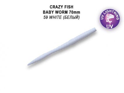 Gumová nástraha Crazy Fish Trout Worm Classic MF Floating 70mm 59 White (12ks)