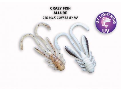 Gumová nástraha Crazy Fish Allure 2,7 cm 22D Milk Coffee By MF (10 ks)