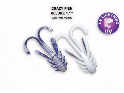 Gumová nástraha Crazy Fish Allure 2,7 cm 28D Yin Yang (10 ks)